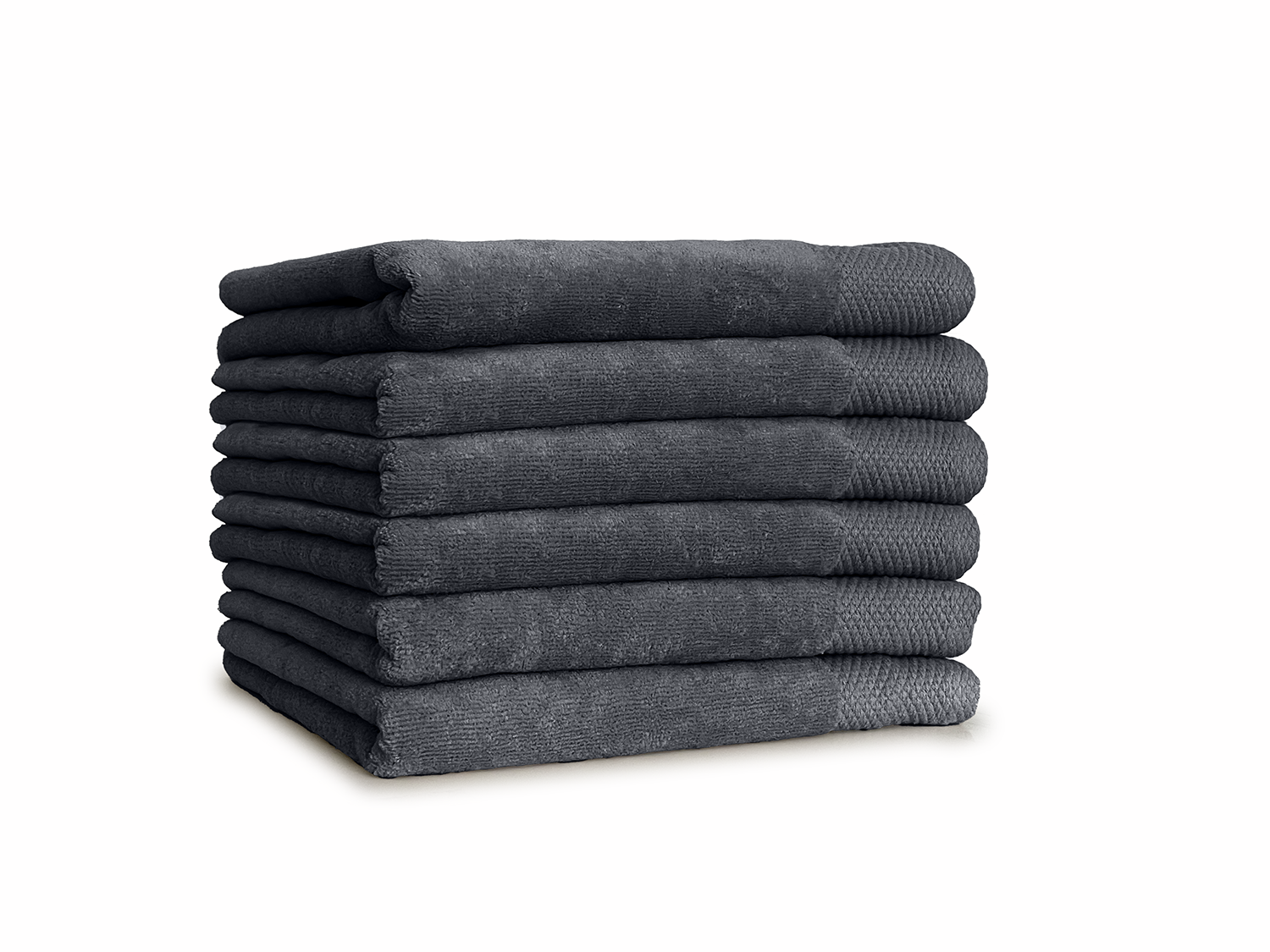 LINNICKVelours Handdoek  Katoen 60x110cm - dark grey - Set van 6