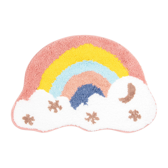 Clayre & Eef Badmat 60x40x1 cm Meerkleurig Polyester Regenboog