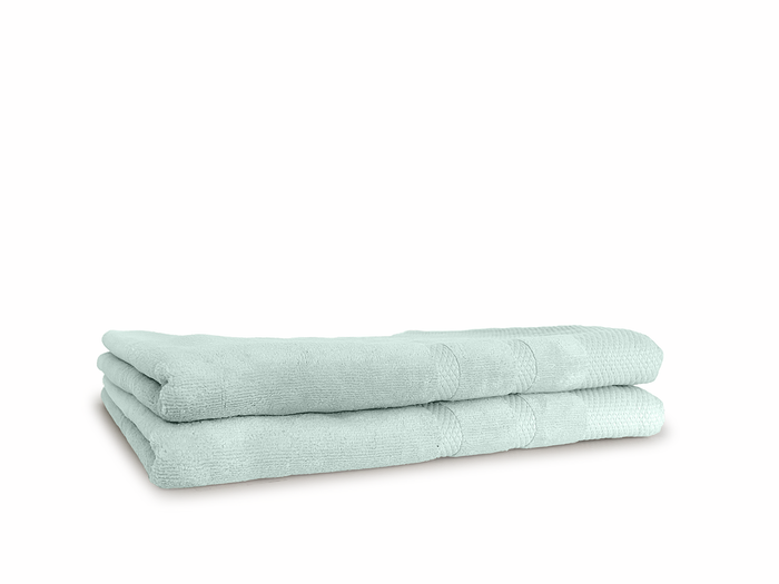 LINNICKVelours Badlaken  Katoen 70x140cm - soft green - 2X