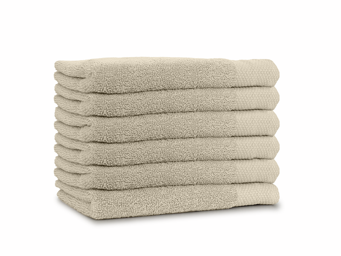 LINNICK Diamond Badstof Handdoek 50x100cm - sand - set van 10