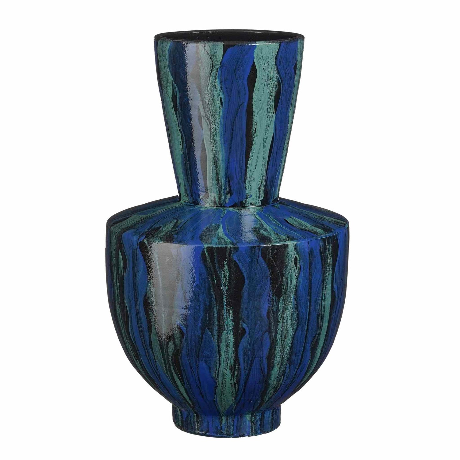 Mica Decorations Vaas Nigel - 35x35x55 cm - Terracotta - Blauw