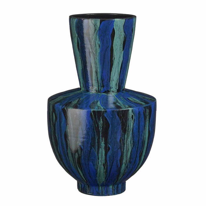 Mica Decorations Vaas Nigel - 35x35x55 cm - Terracotta - Blauw