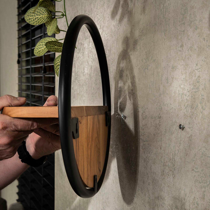 Hoyz Collection - Wandschap Rond Set-3 - Massief Acacia Naturel