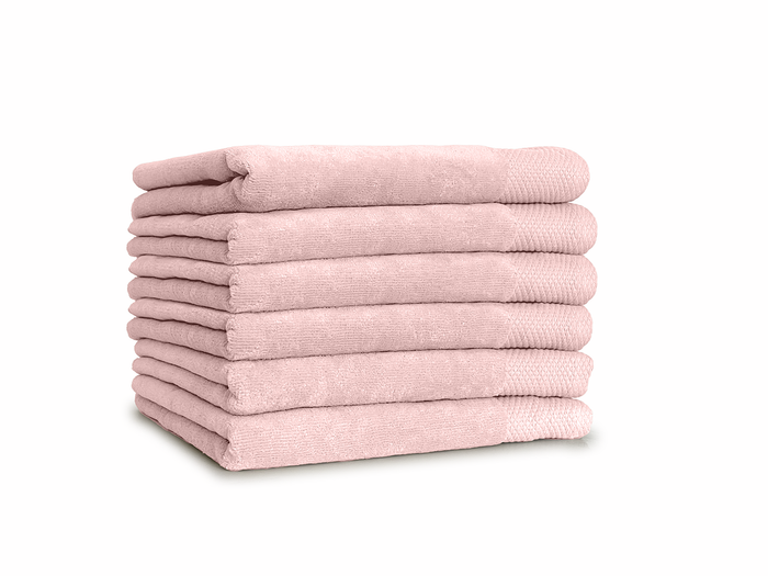 LINNICKVelours Handdoek  Katoen 50x100cm - light pink - Set van 10