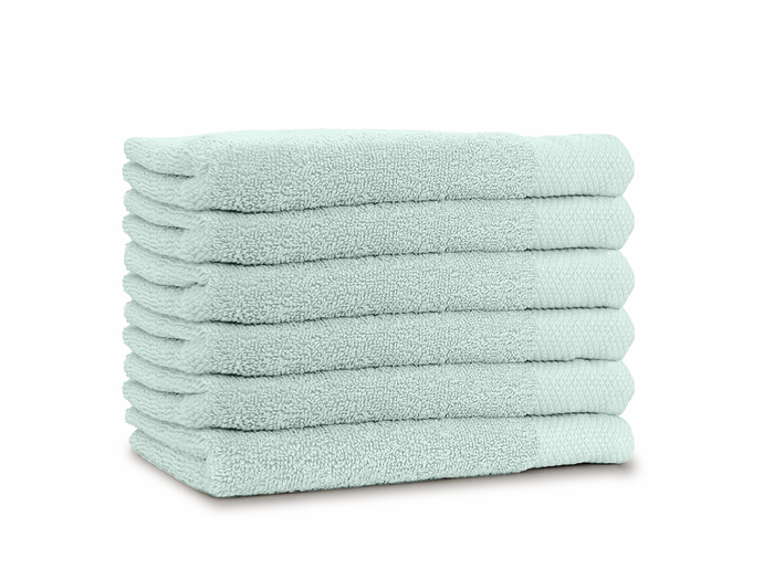 LINNICK Diamond Badstof Handdoek 60x110cm - soft green - set van 6