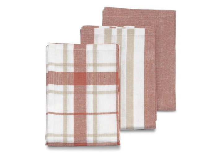 Theedoeken, Set van 3, Oranje, Katoen, 65 x 45 x 0.2 cm - Kela | Pasad