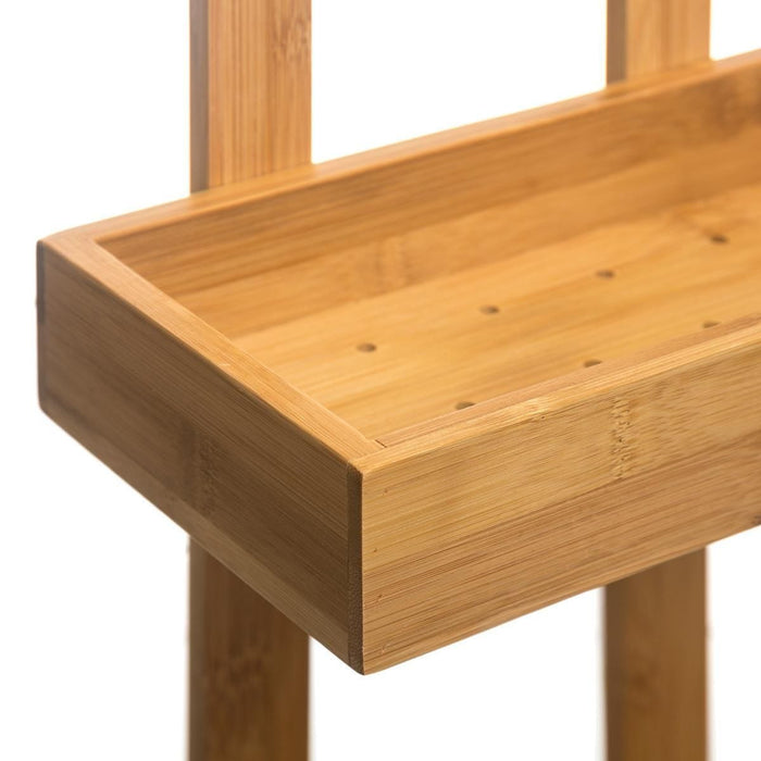 5five Doucherekje - 2 lagen - bamboe - met haak - 26 x 14 x 60 cm