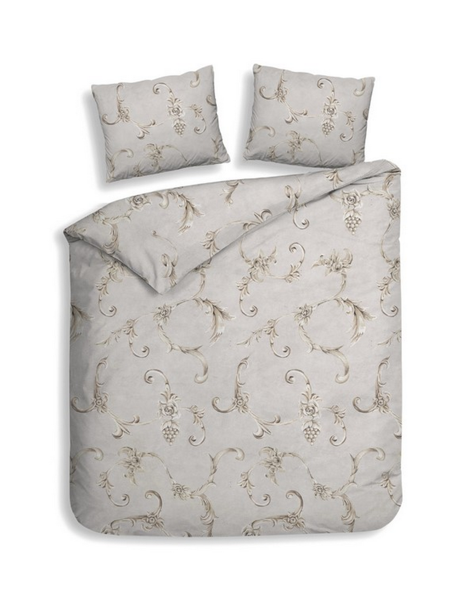 Heckett Lane Dekbedovertrek Flanel Rosalie - grey