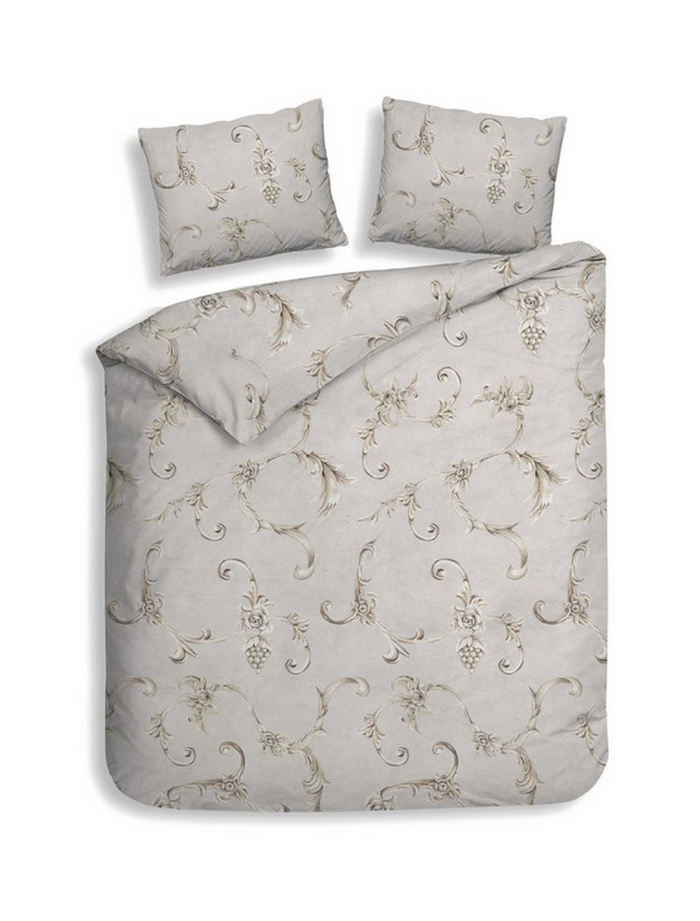 Heckett Lane Dekbedovertrek Flanel Rosalie - grey