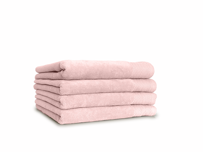 LINNICKVelours Handdoek  Katoen 60x110cm - light pink - Set van 4