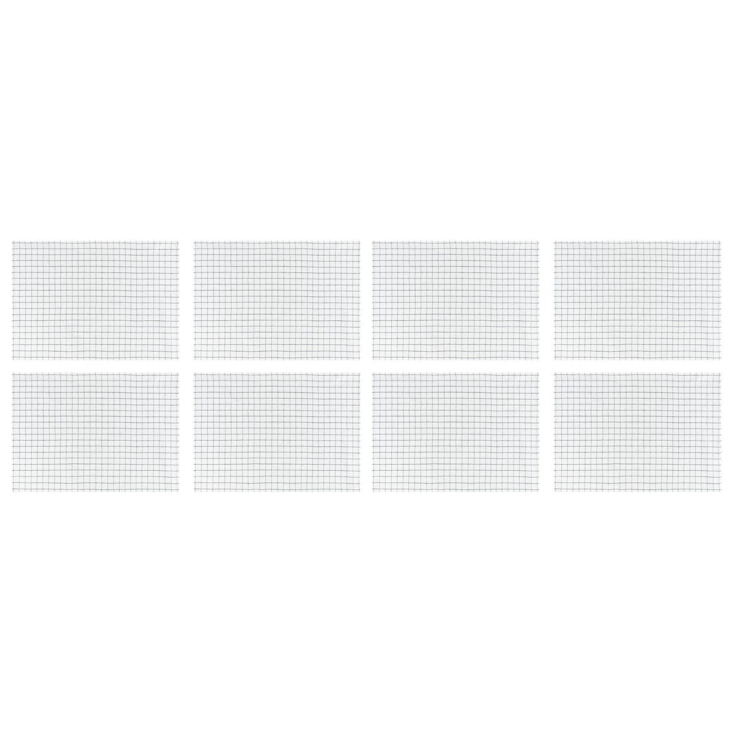 Krumble Theedoek met ruitpatroon groot - Wit - Set van 8