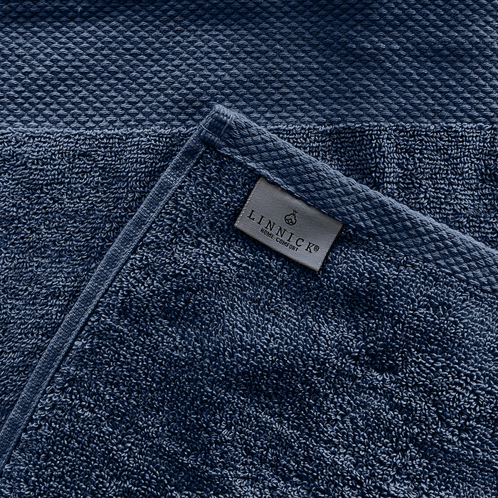 LINNICK Diamond Badstof Handdoek 60x110cm - ocean blue - set van 6