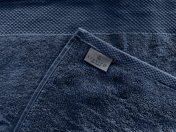 LINNICK Diamond Badstof Handdoek 60x110cm - ocean blue - set van 6