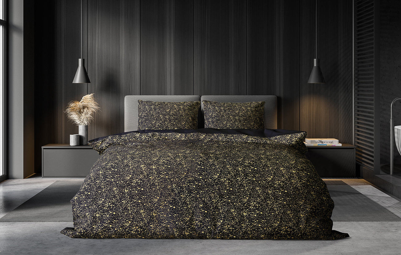 Eleganzzz Dekbedovertrek Foil Velvet - black