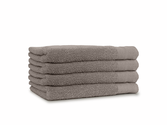 LINNICK Diamond Badstof Handdoek 60x110cm - taupe - set van 4