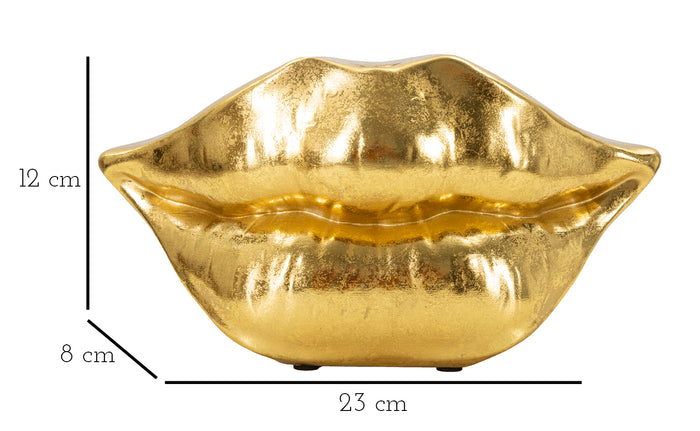 Mouth - Vaas in gouden harsvormige lippen