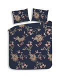 Heckett Lane Dekbedovertrek Flanel Daisy - navy blue