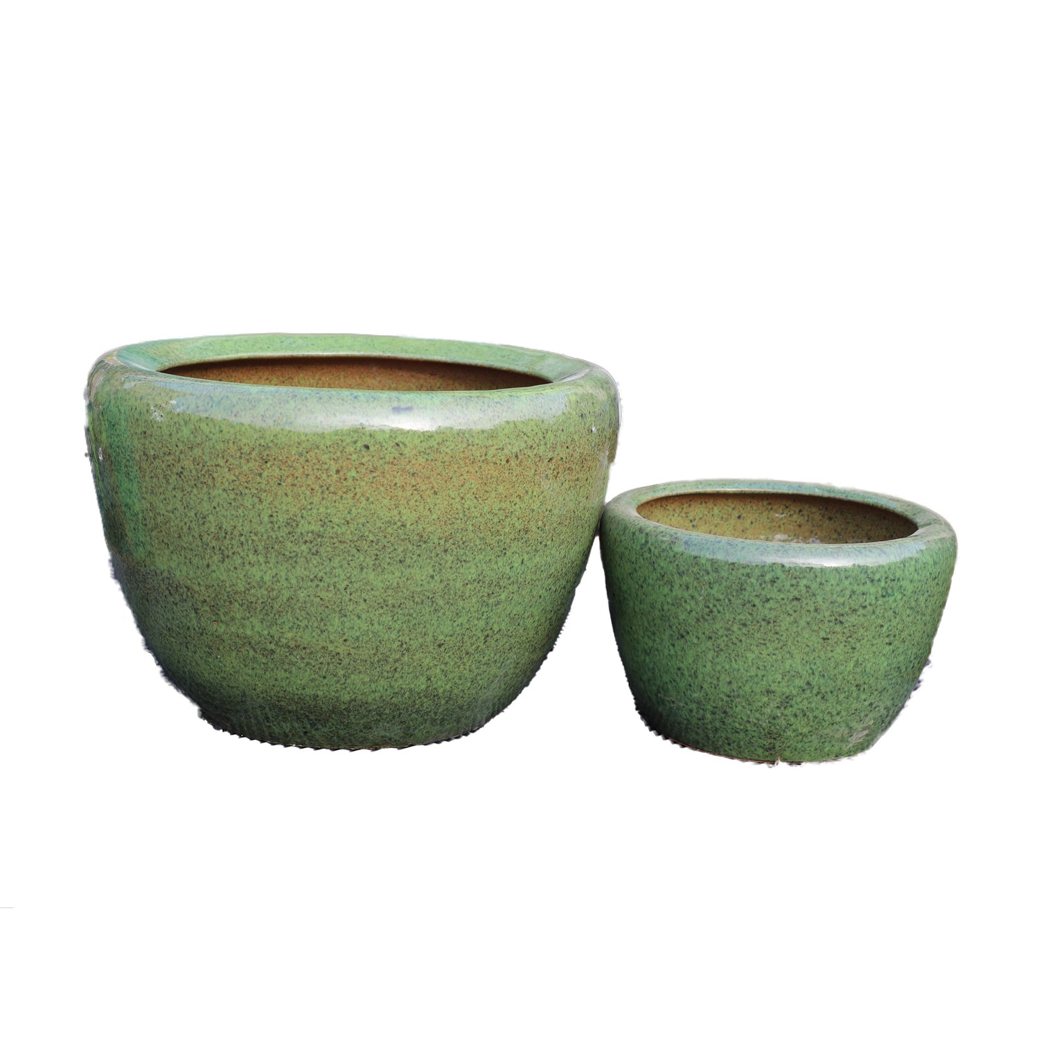 PTMD Madaline Green Glazed Round Ceramic Pot SV2