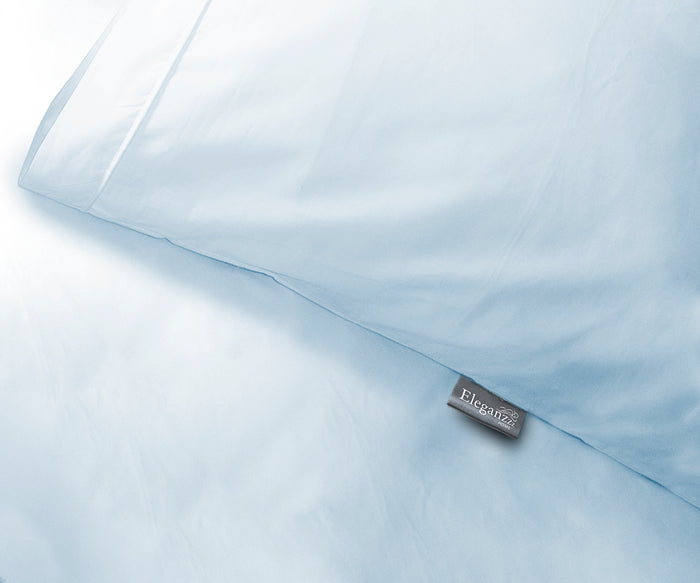 Eleganzzz Dekbedovertrek Uni Perkal Katoen Met Bies - licht blauw