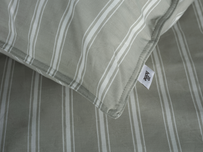 Zo Home Dekbedovertrek Righe di Percalle - northern grey