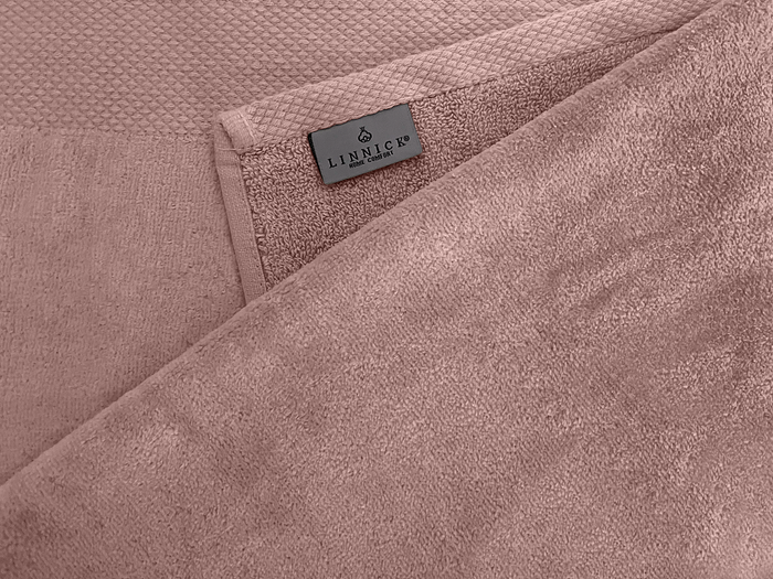 LINNICKVelours Handdoek  Katoen 50x100cm - rose - Set van 10