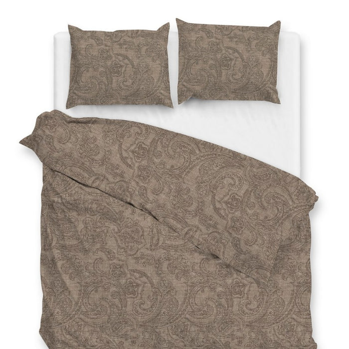 Zo Home Dekbedovertrek Katoen Paisley di Lino - palm taupe