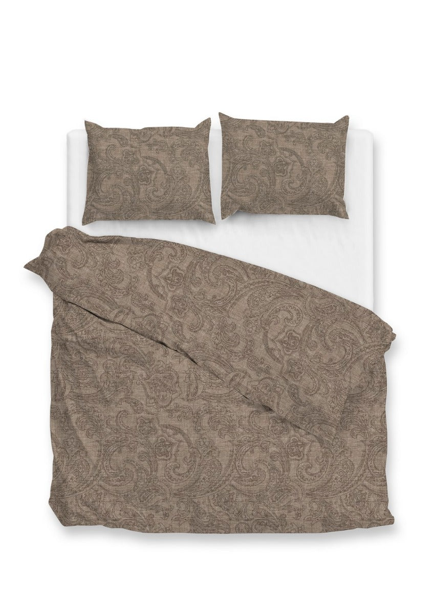 Zo Home Dekbedovertrek Katoen Paisley di Lino - palm taupe