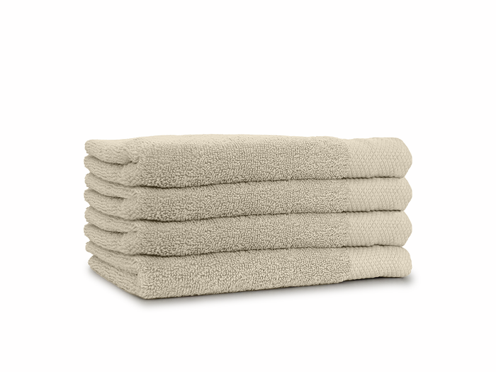 LINNICK Diamond Badstof Handdoek 50x100cm - sand - set van 4
