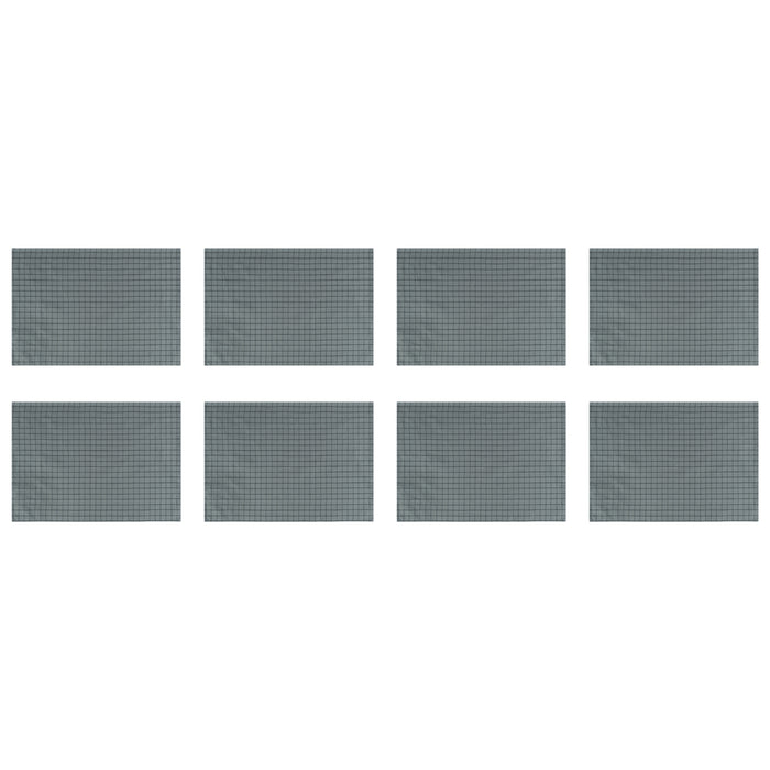 Krumble Theedoek met ruitpatroon klein - Katoen - Grijs - Set van 8