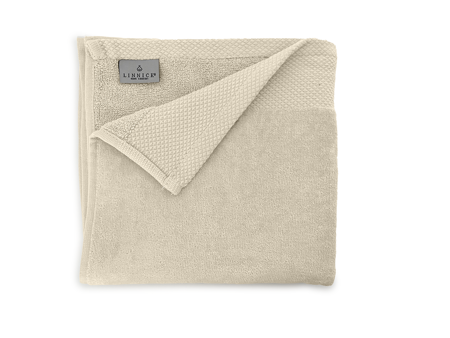 LINNICKVelours Handdoek  Katoen 60x110cm - sand - Set van 4
