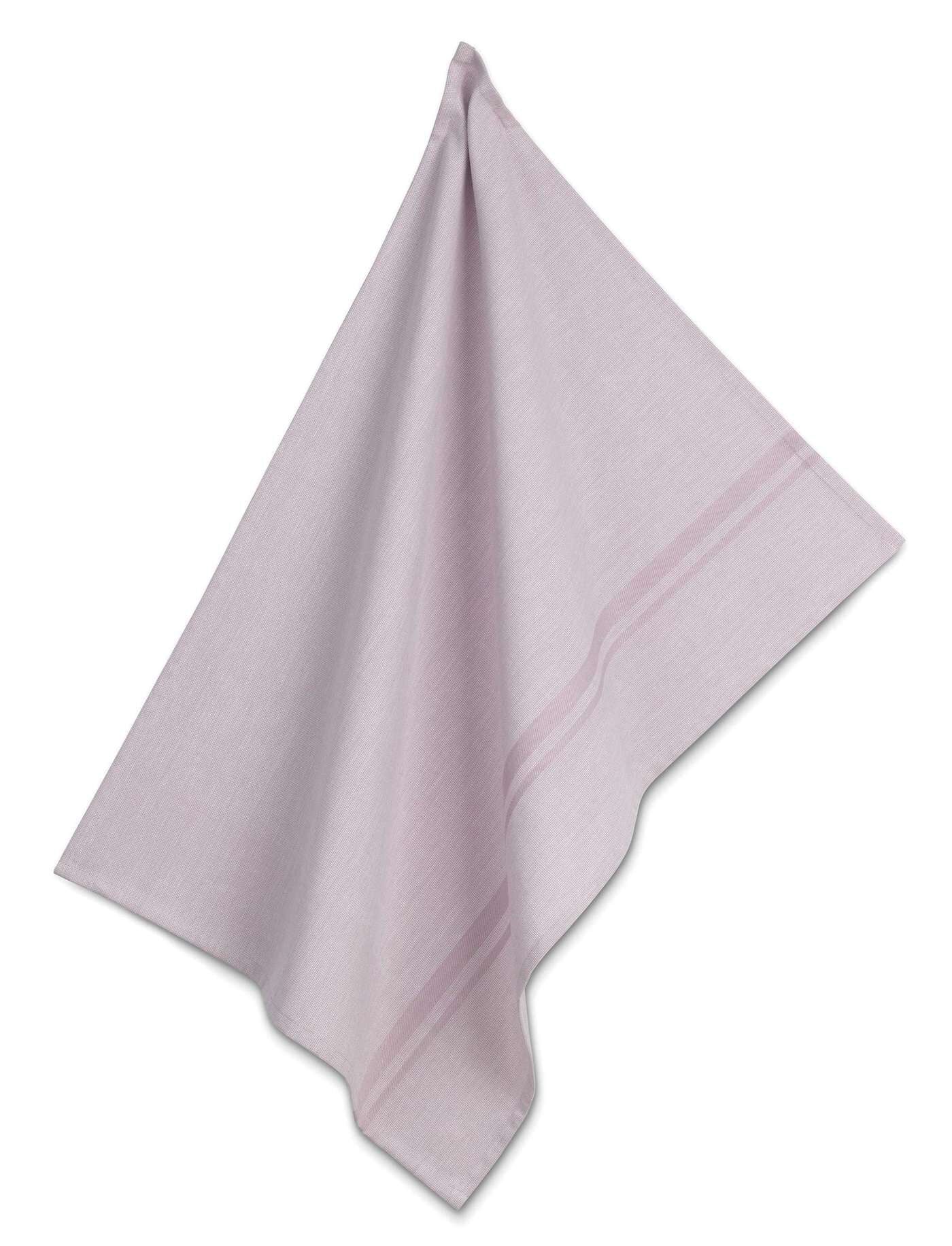 Theedoek, Set van 4 Stuks, Katoen, Paars met Streep, 70 x 50 cm - Kela