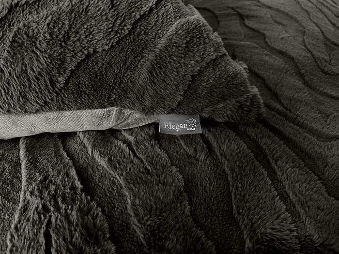 Eleganzzz Dekbedovertrek Jacquard Rabbit Fur - taupe grey