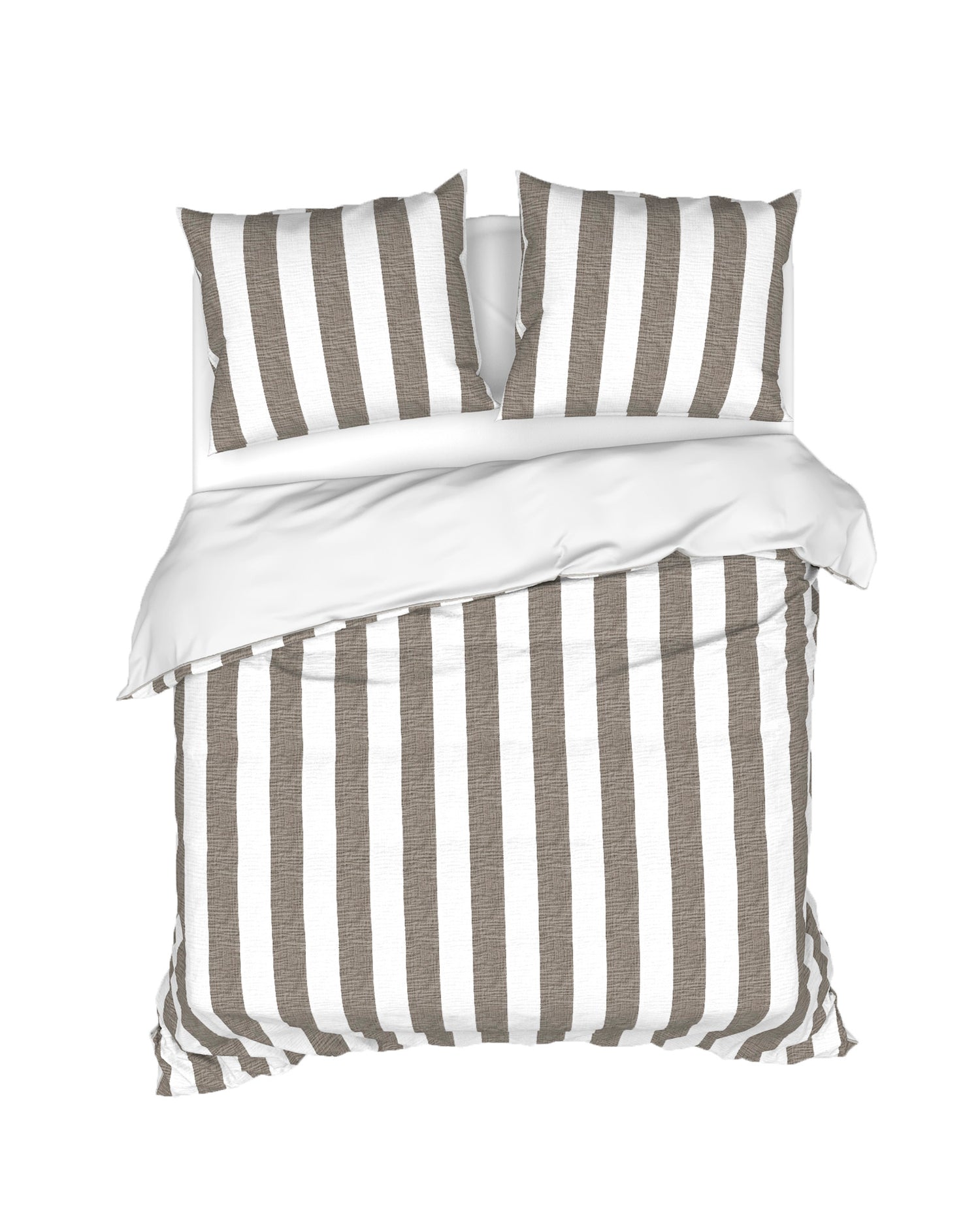 Heckett Lane Dekbedovertrek Mousseline Katoen Quinn - fossil taupe