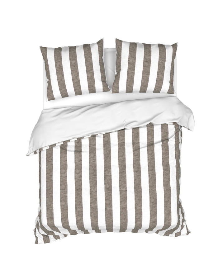 Heckett Lane Dekbedovertrek Mousseline Katoen Quinn - fossil taupe