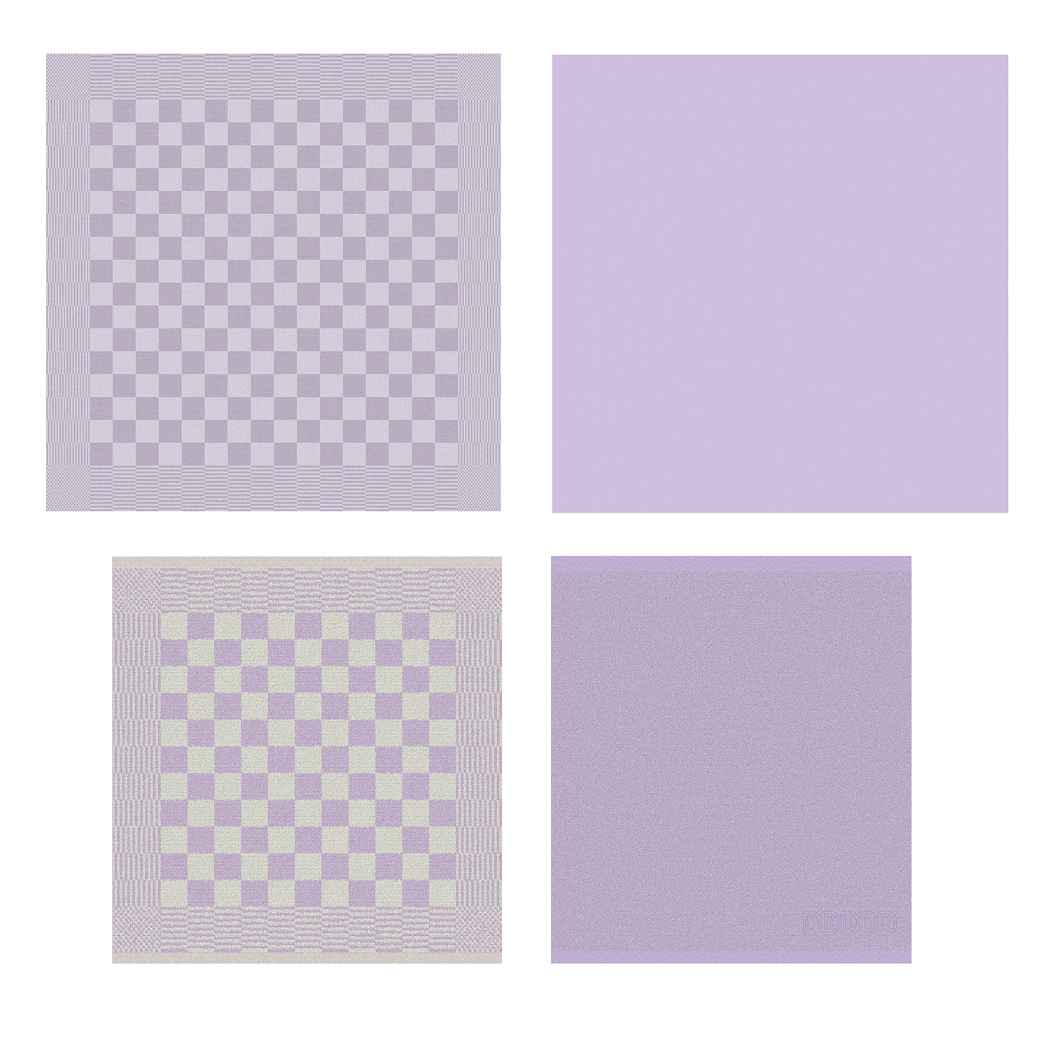 DDDDD 2x theedoek + 2x keukendoek Barbeque & logo - lila