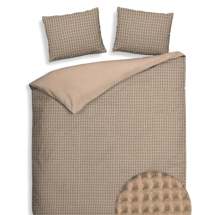 Heckett Lane Dekbedovertrek Katoen Vafala - pale khaki
