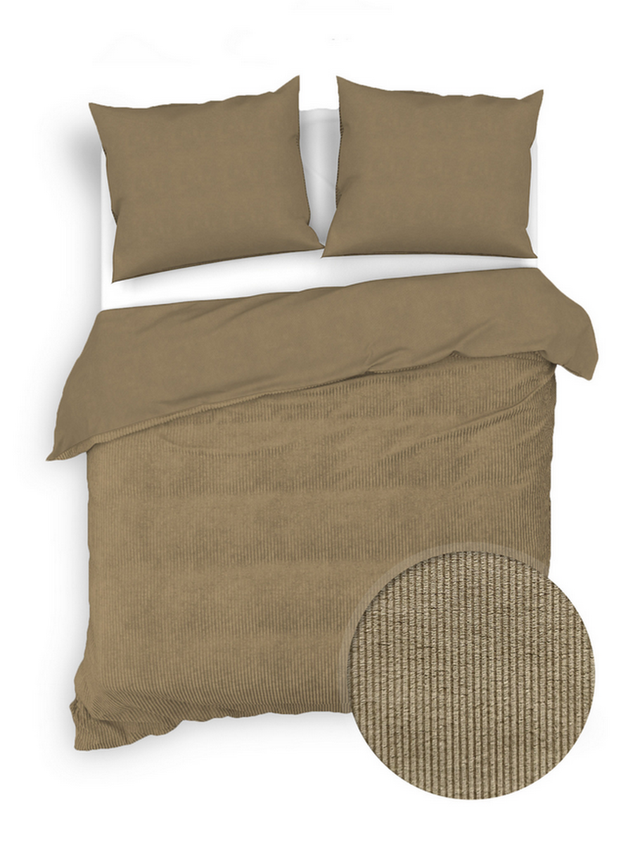 Zo Home Dekbedovertrek Katoen Velluto a Coste - pale gold