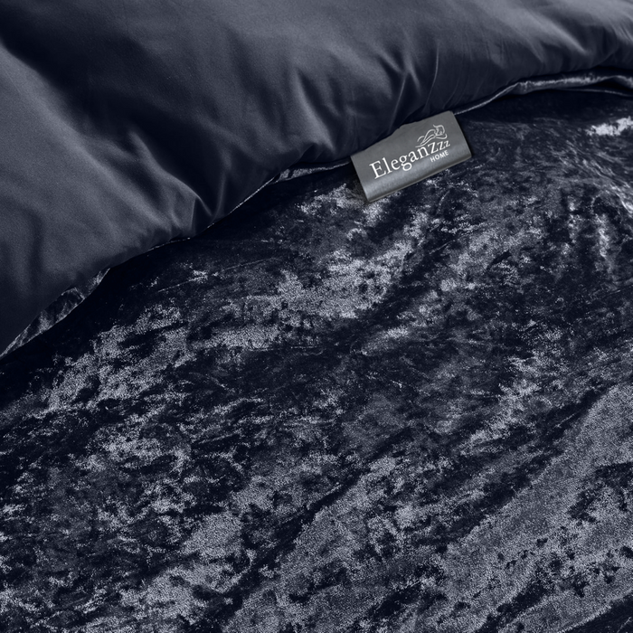 Eleganzzz Dekbedovertrek Crushed Velvet - royale blue