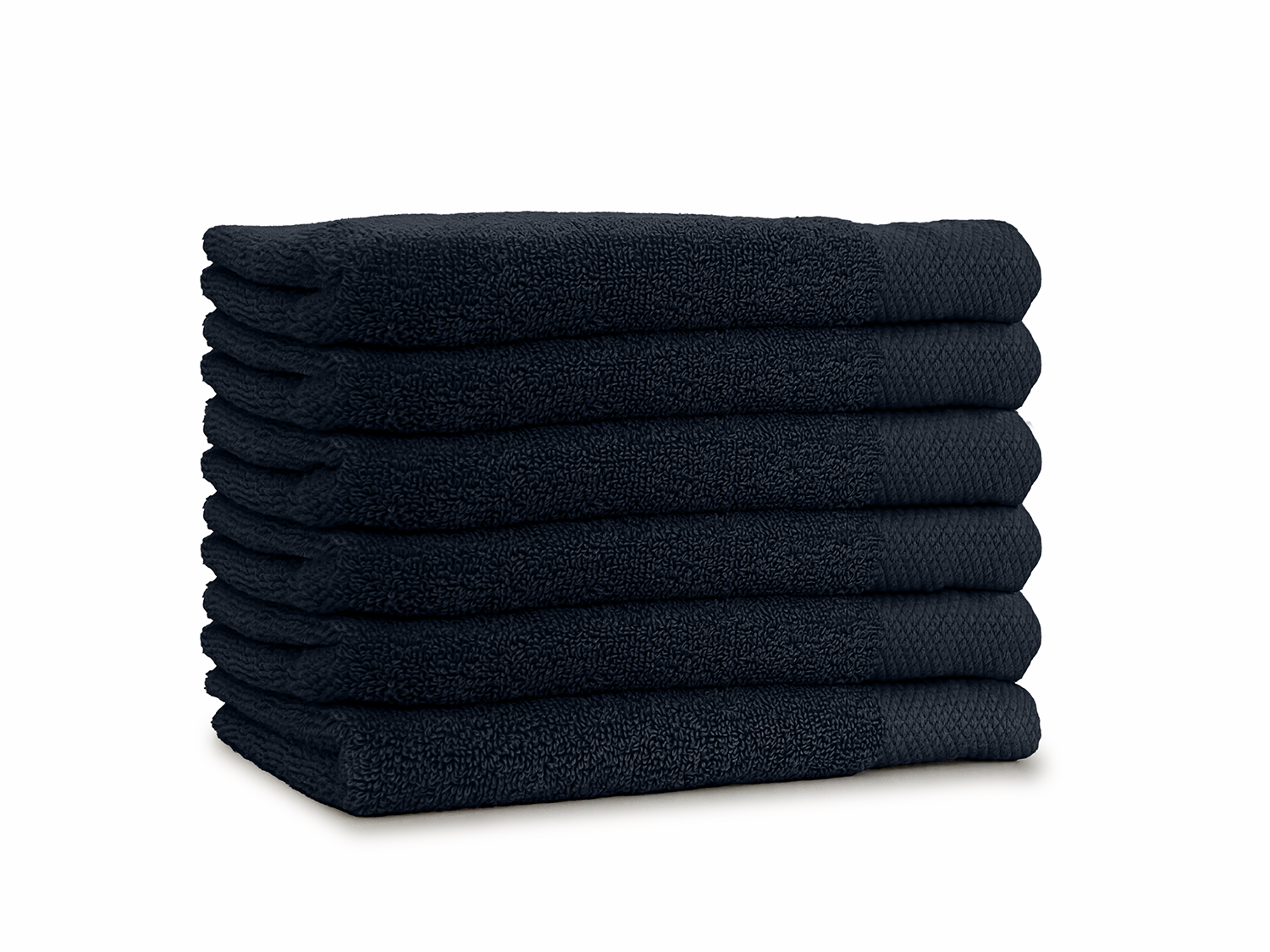 LINNICK Diamond Badstof Handdoek 50x100cm - black - set van 6