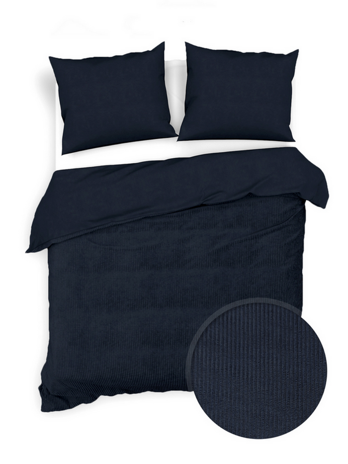 Zo Home Dekbedovertrek Katoen Velluto a Coste - night blue
