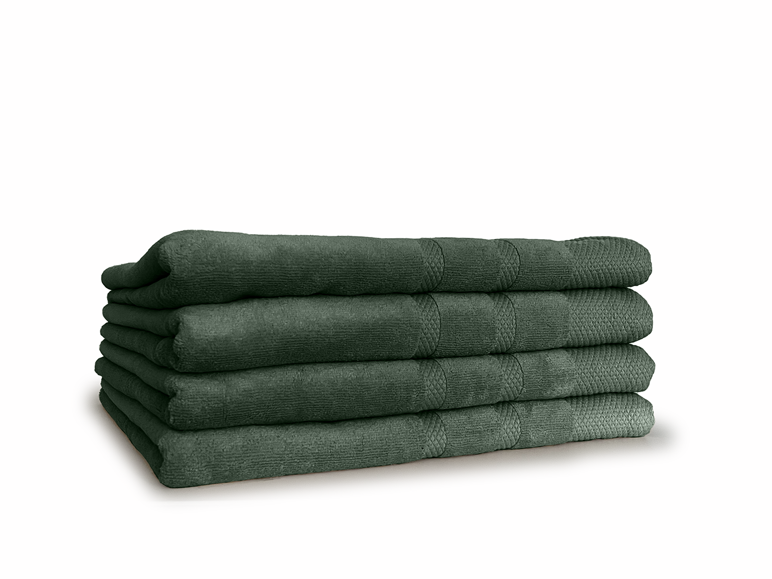 LINNICKVelours Badlaken  Katoen 70x140cm - olive green - Set van 4