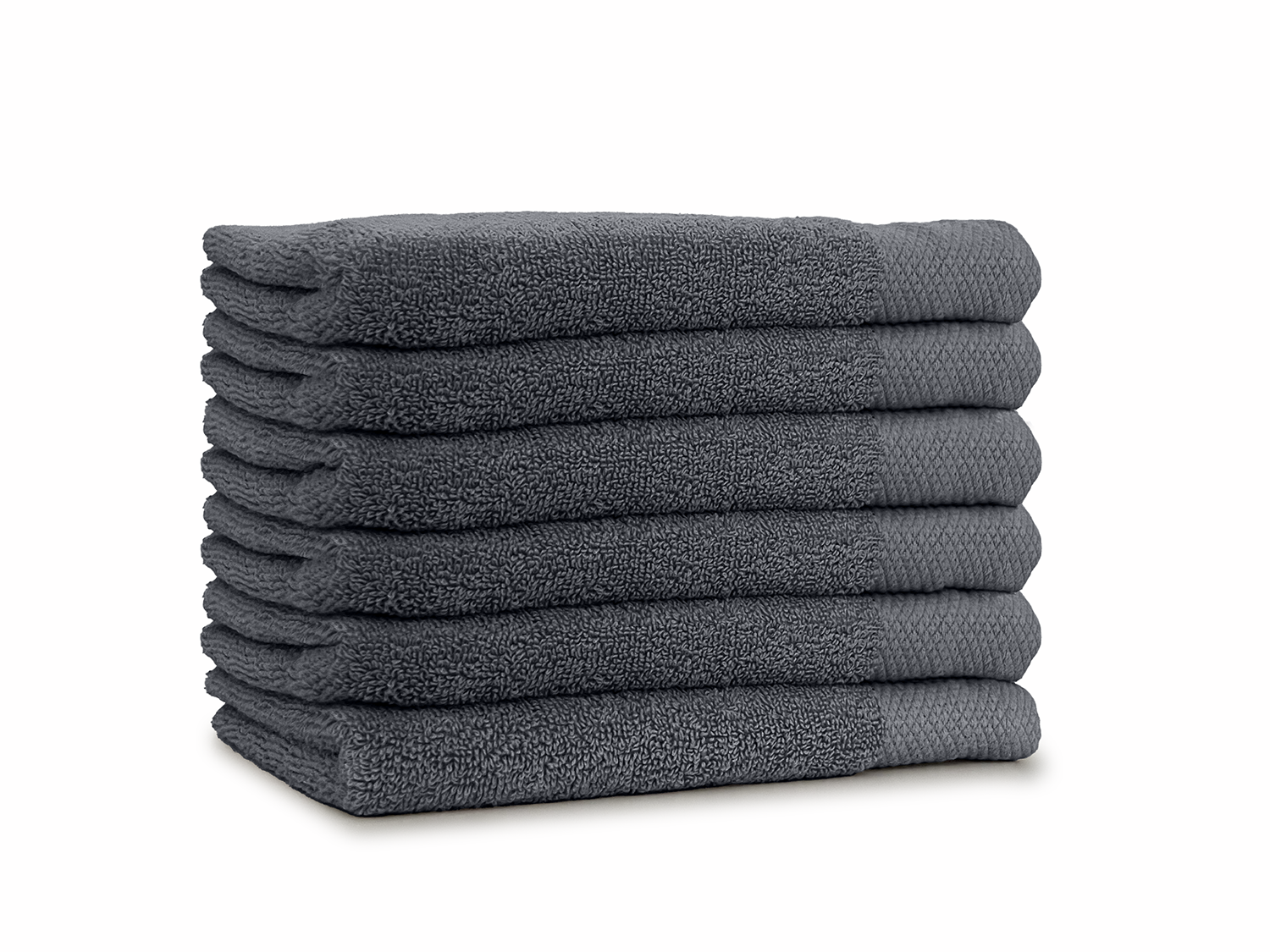 LINNICK Diamond Badstof Handdoek 60x110cm - dark grey - set van 6