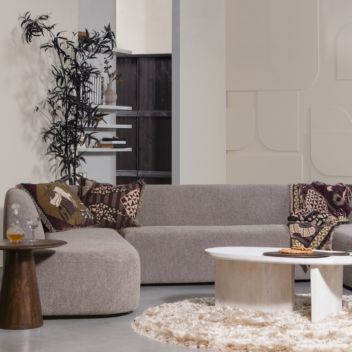 WOOOD Sloping U-Bank - Chenille - Grijs Melange