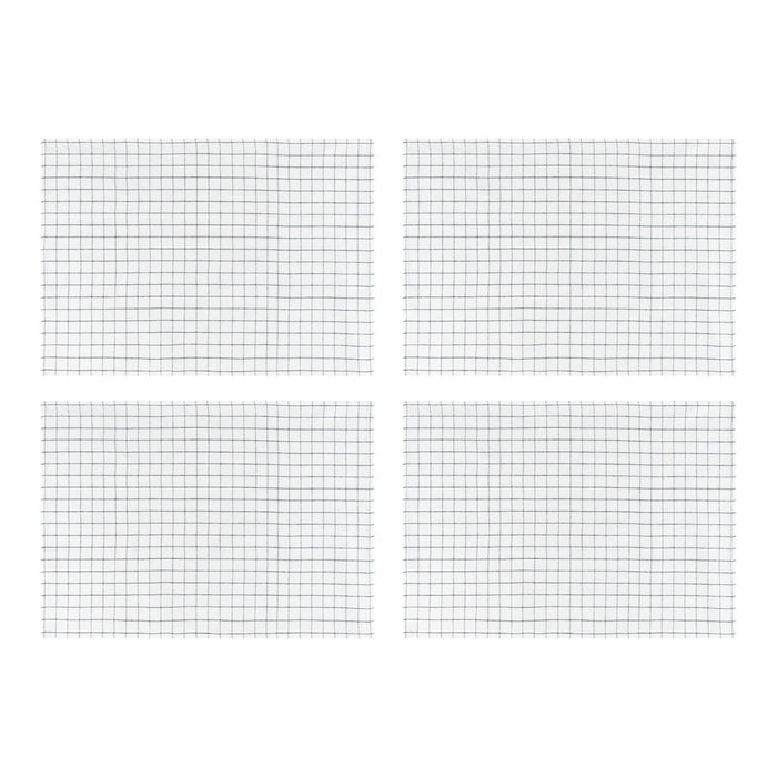 Krumble Theedoek met ruitpatroon klein - Wit - Set van 4