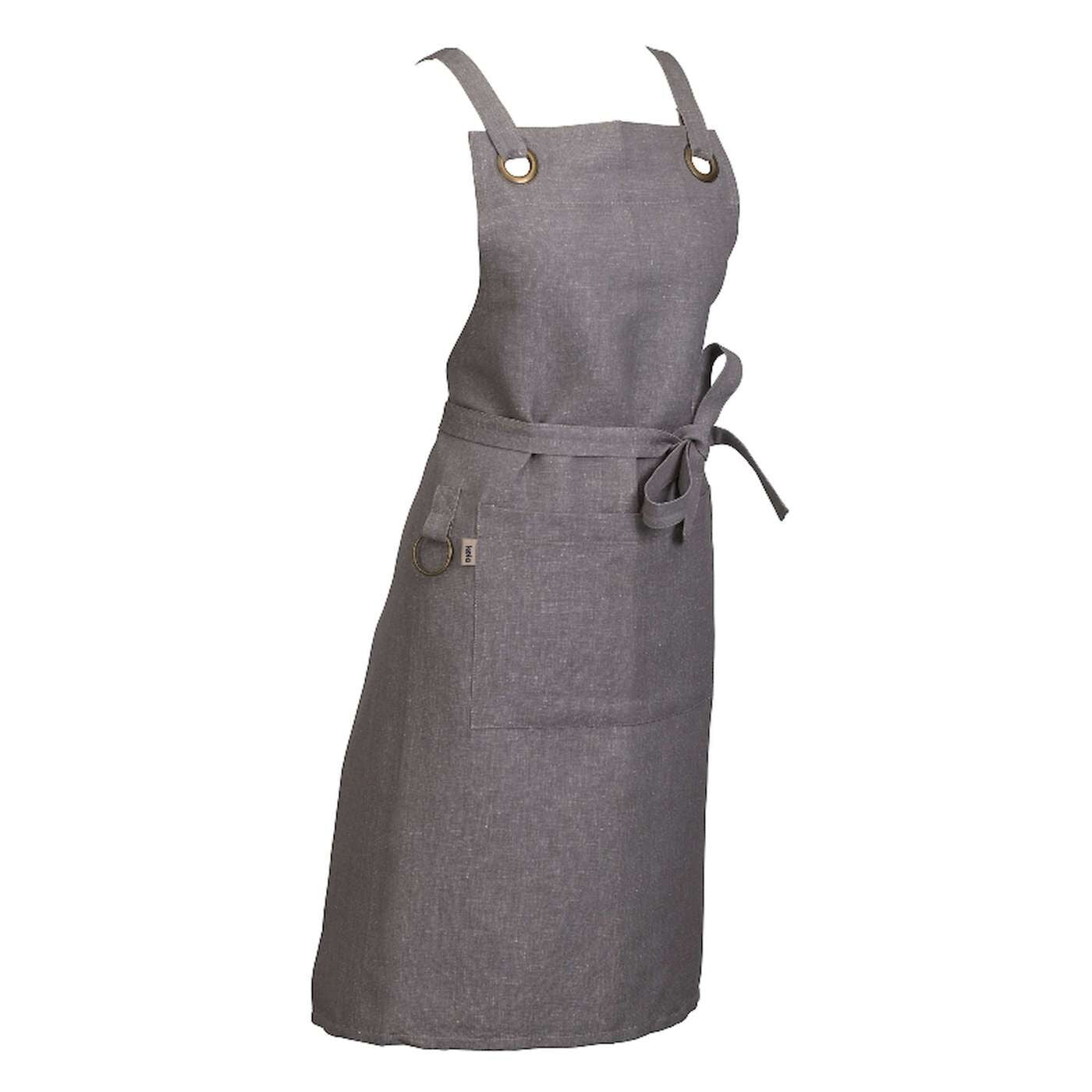 Kookschort, Keukenschort, Set van 2 Stuks, Katoen, Grijs, 85 x 70 cm -