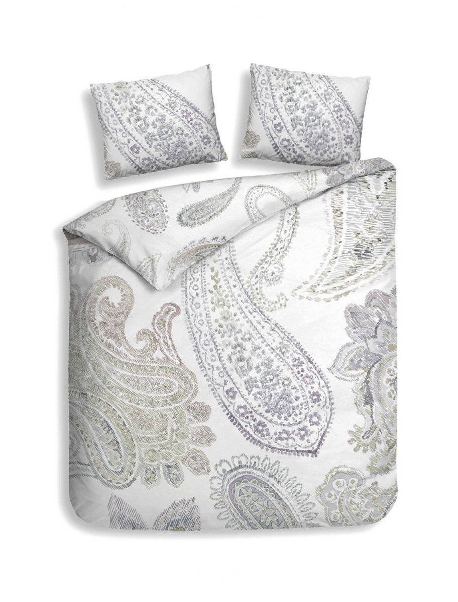 Heckett Lane Dekbedovertrek Katoen Dobby Muelle - white