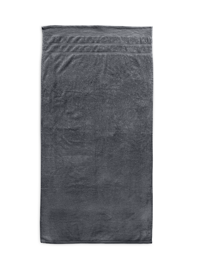 LINNICKVelours Badlaken  Katoen 70x140cm - dark grey - Set van 4