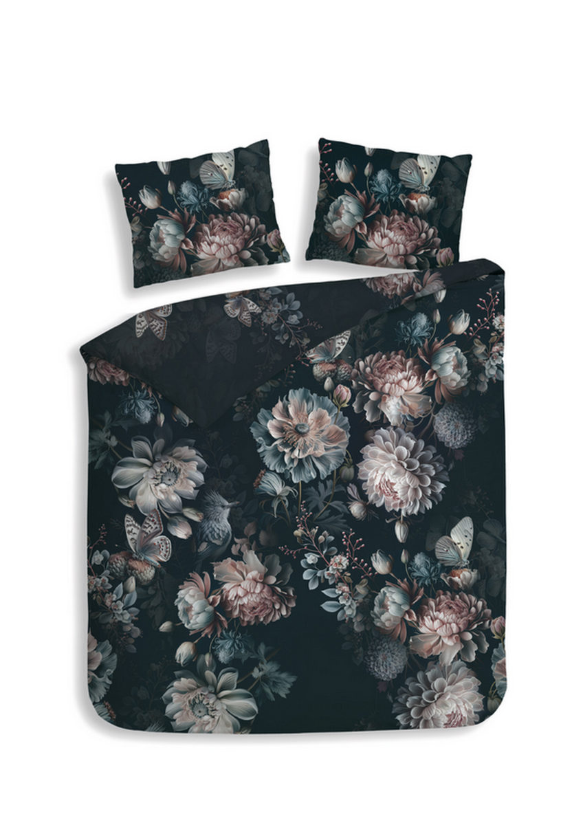 Heckett Lane Dekbedovertrek Katoen Satijn Milos - dark blue