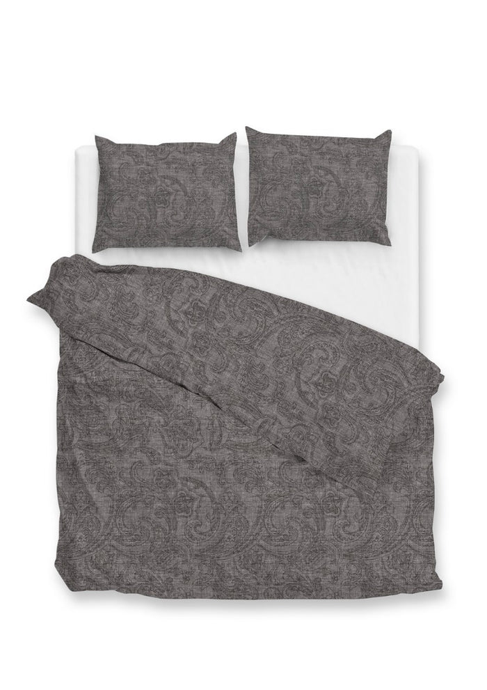 Zo Home Dekbedovertrek Katoen Paisley di Lino - dark grey