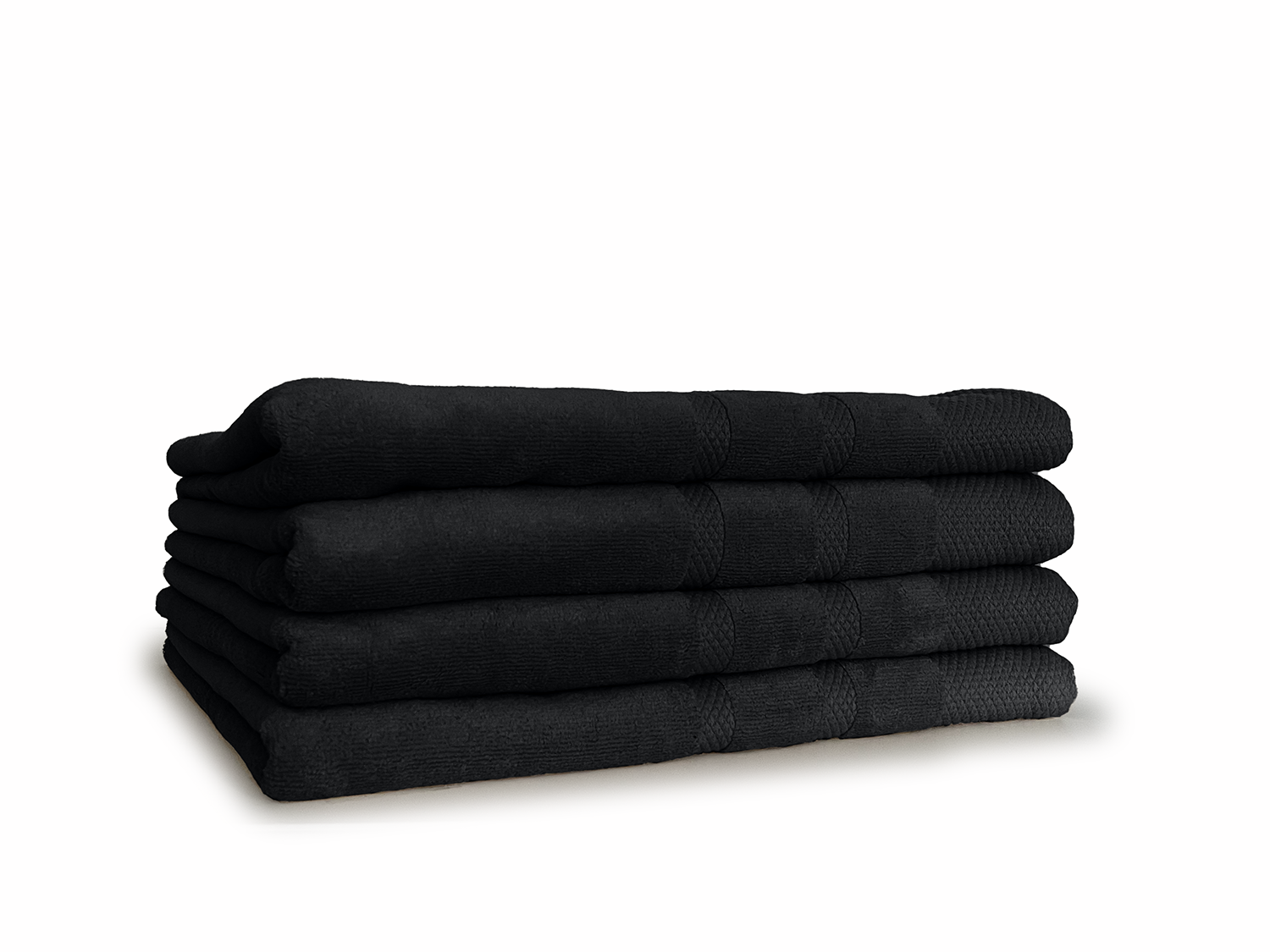 LINNICKVelours Badlaken  Katoen 70x140cm - black - Set van 4